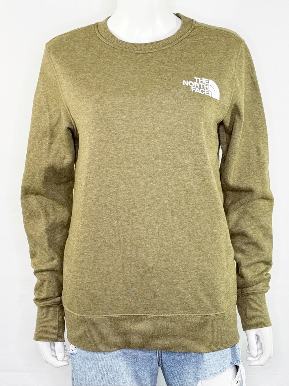 The North Face Olive Green Sweatshirt Size XS Casual Comfy Long Sleeve Crew Neck